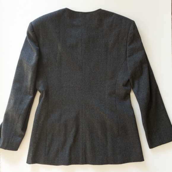 Sisley Grey Wool Zippered Classic Blazer Jacket - Picture 2 of 11